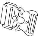 Illustration of a belt buckle on a white background
